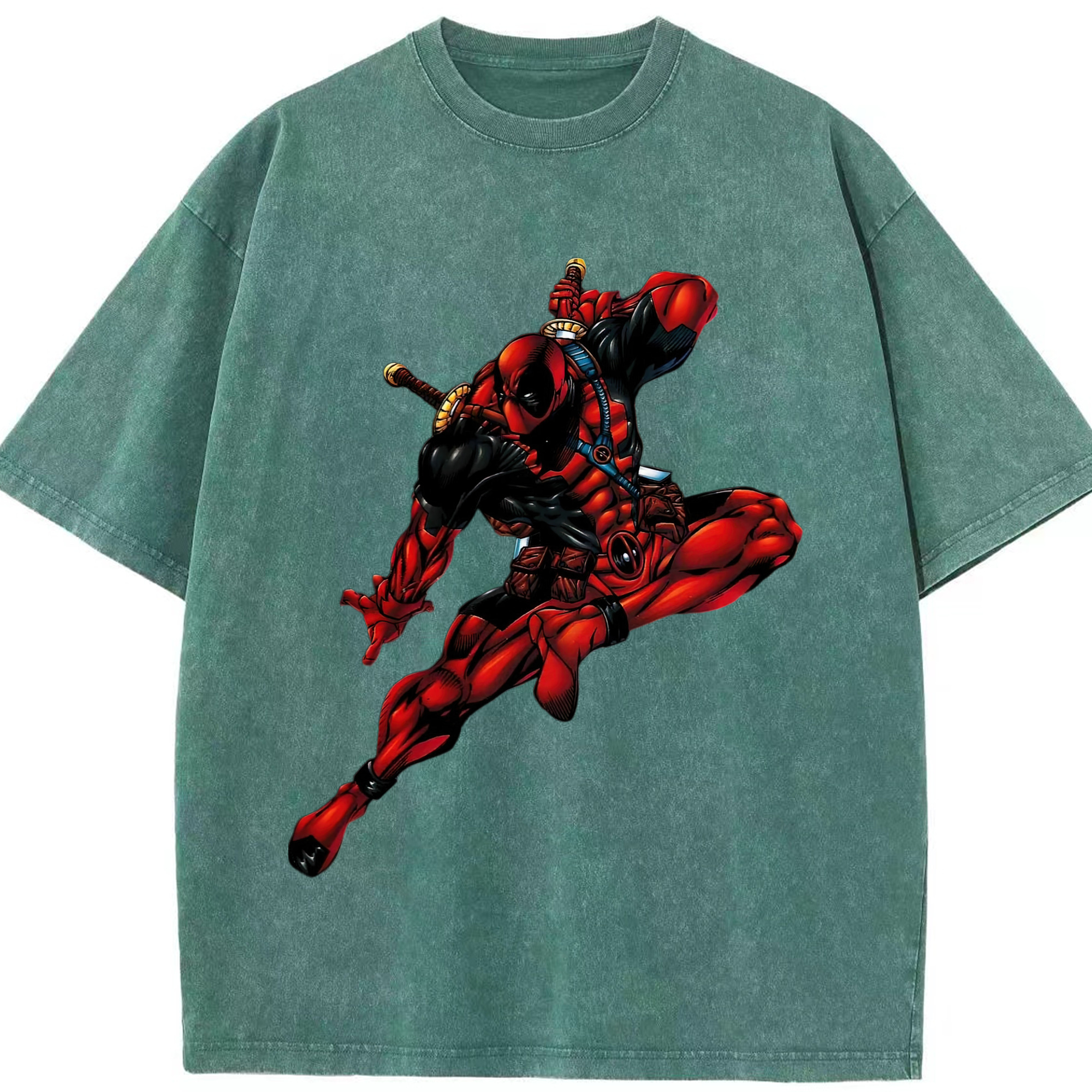 （画像用） Deadpool デッドプール 綿100% ヴィンテージ風 半袖Tシャツ（フロントプリント）